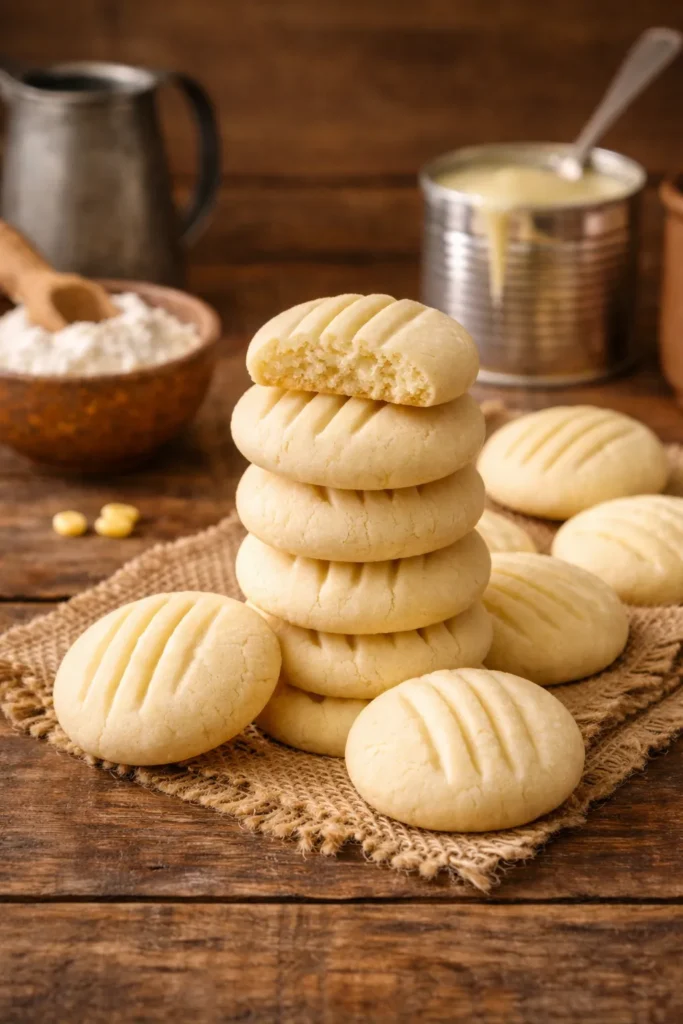 biscoitos de amido de milho com leite condensado