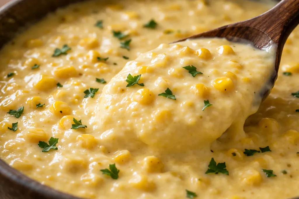 textura cremosa do creme de milho