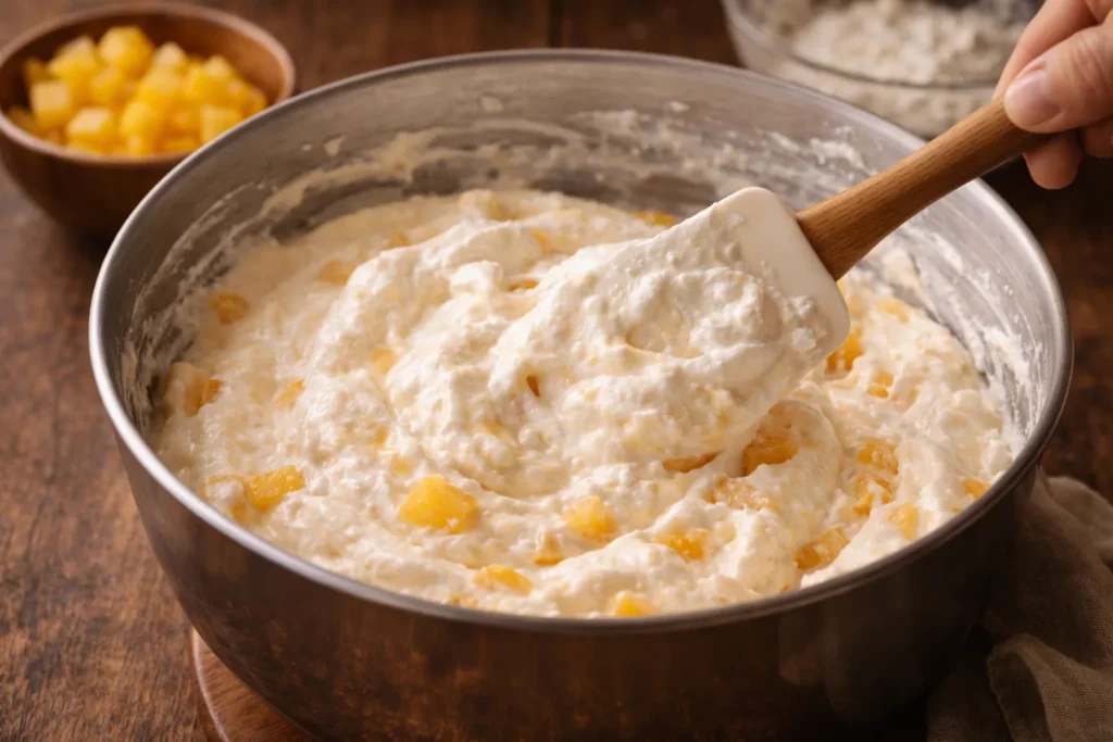 textura cremosa da mousse de pêssego com chantilly