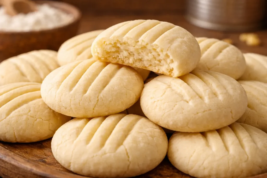 textura dos sequilhos com leite condensado