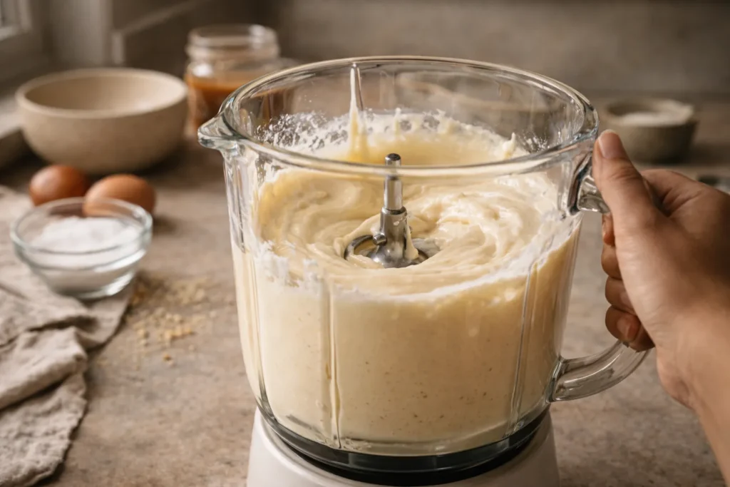 preparo do cheesecake no liquidificador