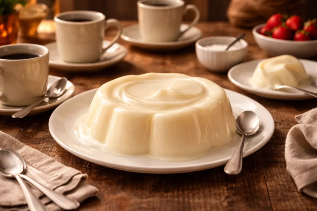 pudim de leite de coco servido