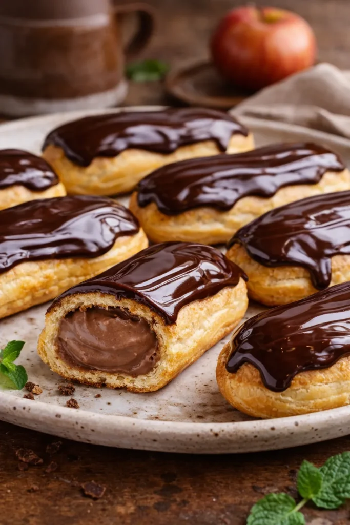 bomba de chocolate servida em prato