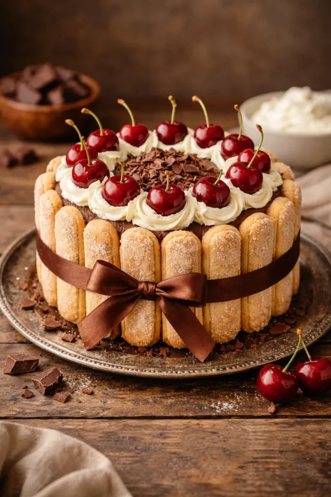 charlotte de chocolate receita fácil