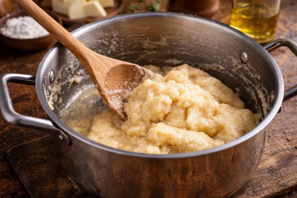 preparo da massa da bomba na panela