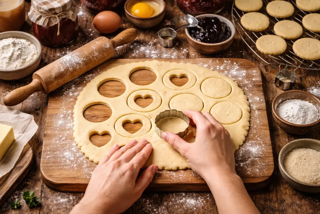 preparo dos casadinhos de geleia
