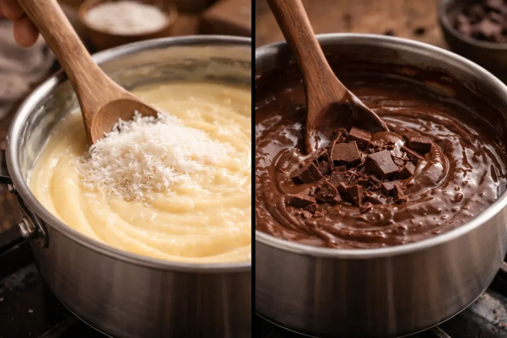 textura cremosa do pavê em camadas