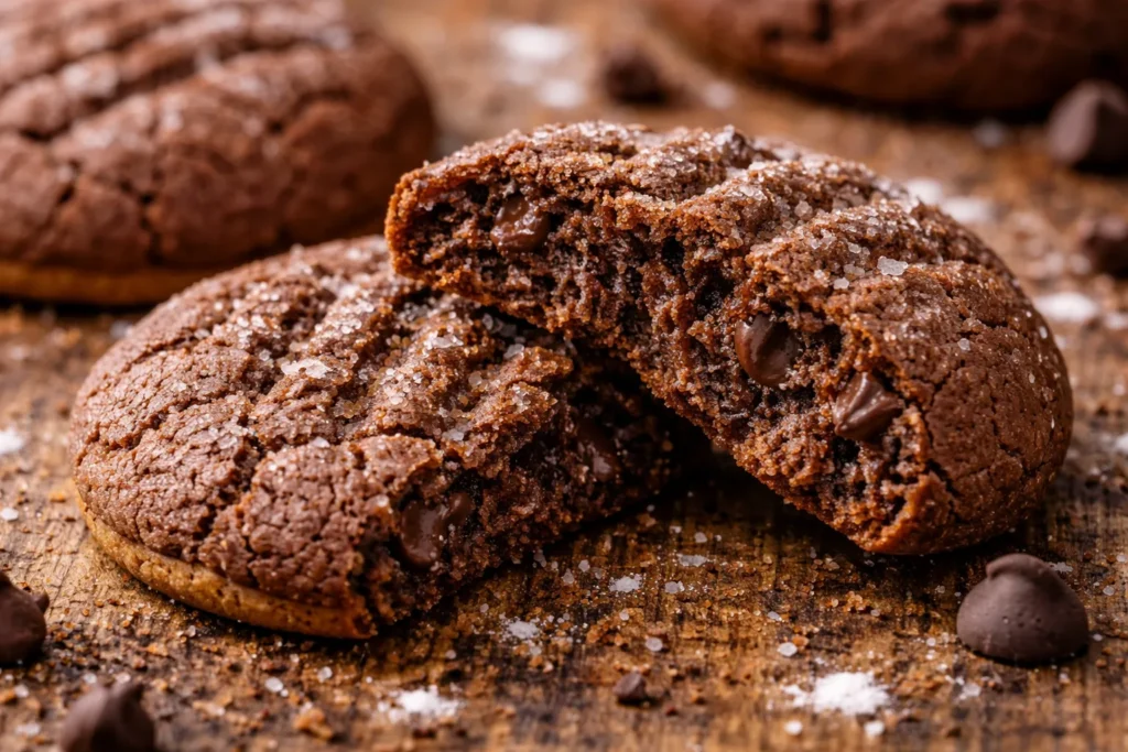 textura do biscoito de chocolate