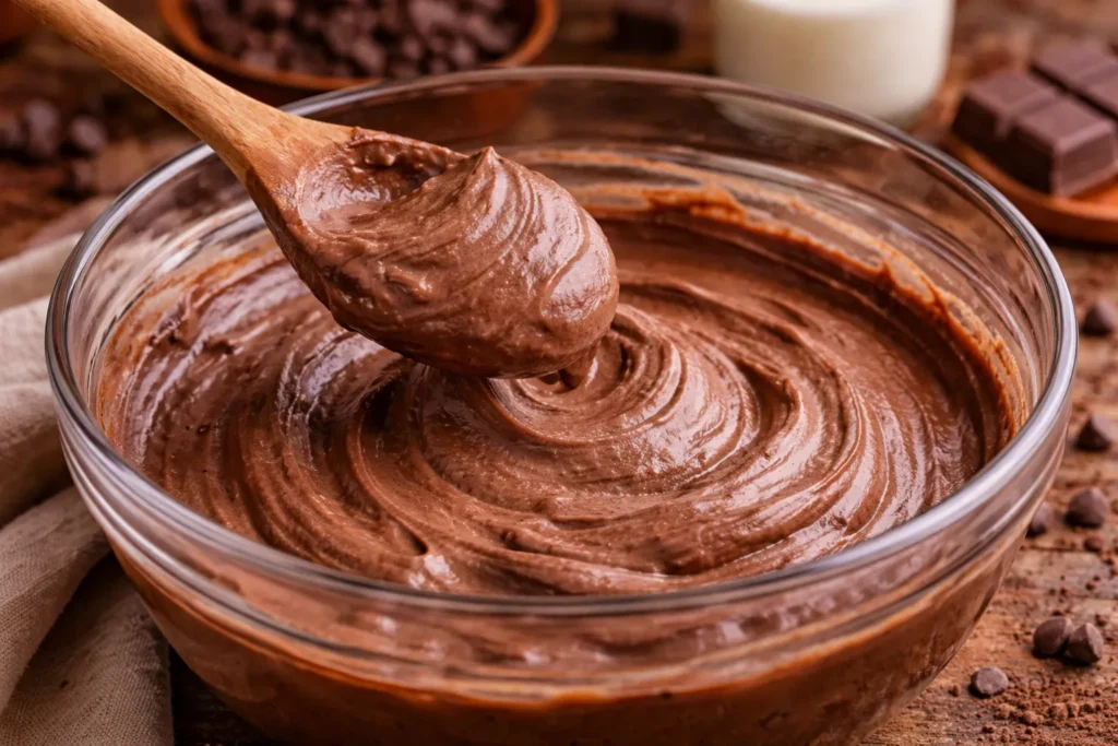 textura da bomba de chocolate com recheio cremoso