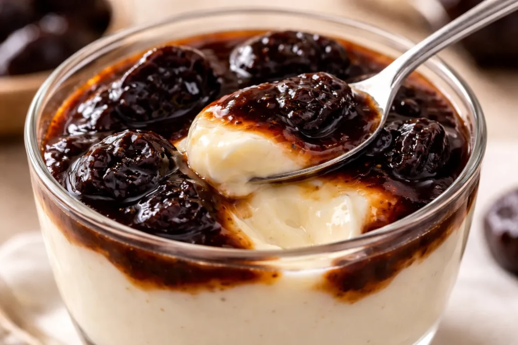 textura do creme com ameixa