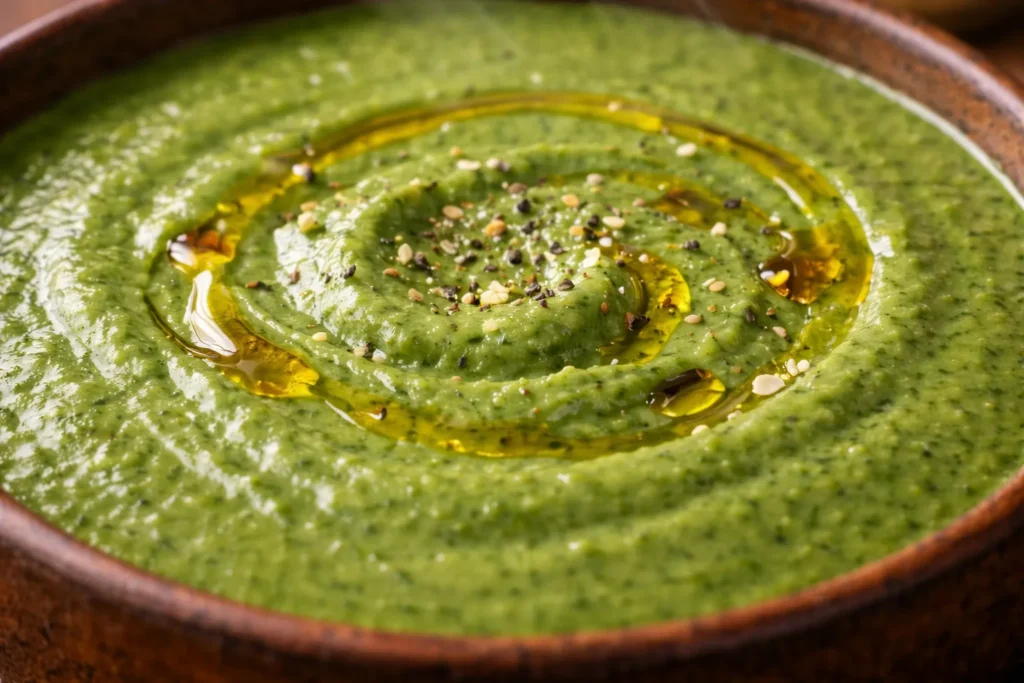 textura do creme de espinafre