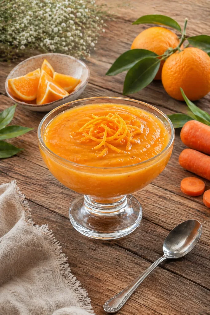 Creme de laranja e cenoura em foto vertical para Pinterest