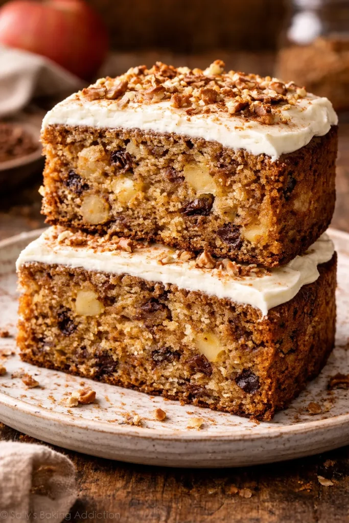 bolo de maçã com especiarias fatiado