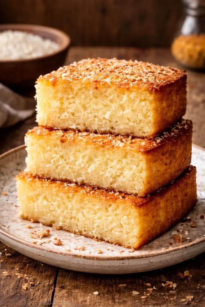 bolo de fubá cremoso fatiado