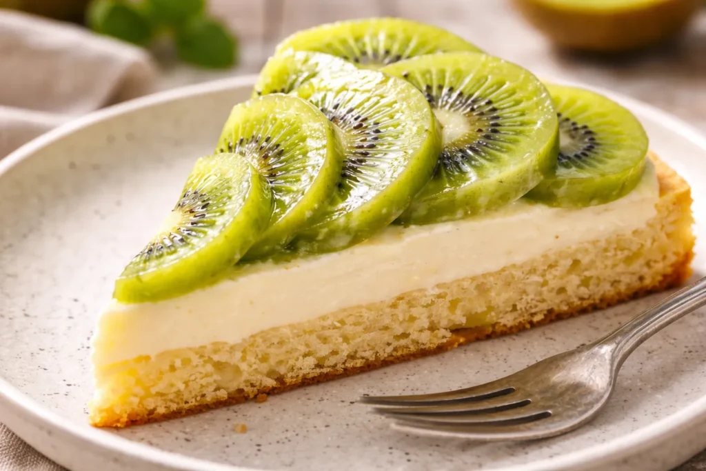 textura cremosa da torta de kiwi
