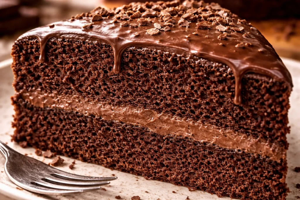 textura fofinha do bolo de chocolate