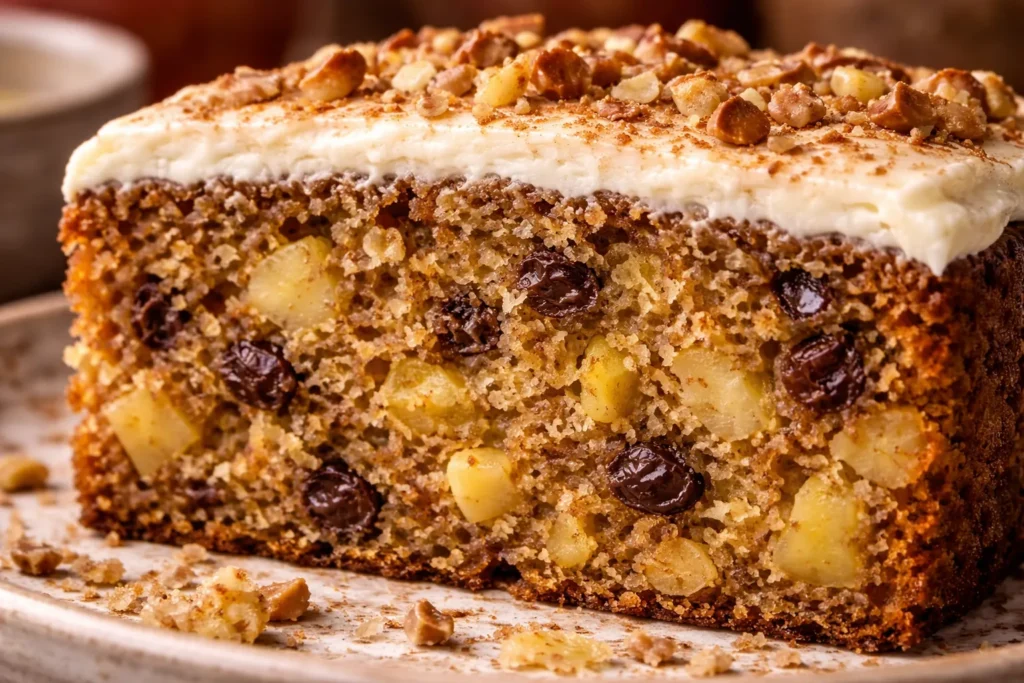 textura do bolo de maçã com especiarias