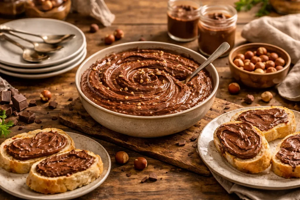 sobremesa servida em mesa de família