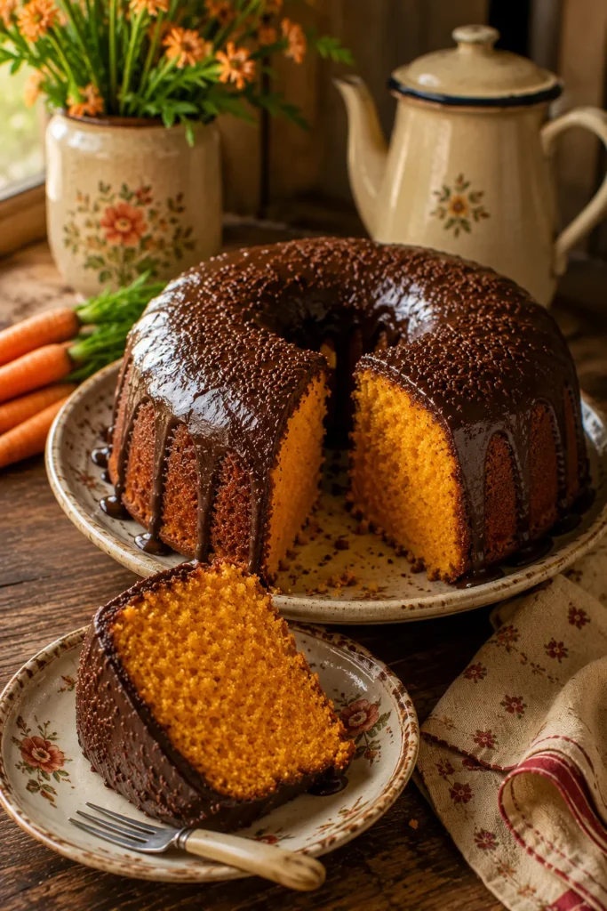 bolo de cenoura com canela fatiado