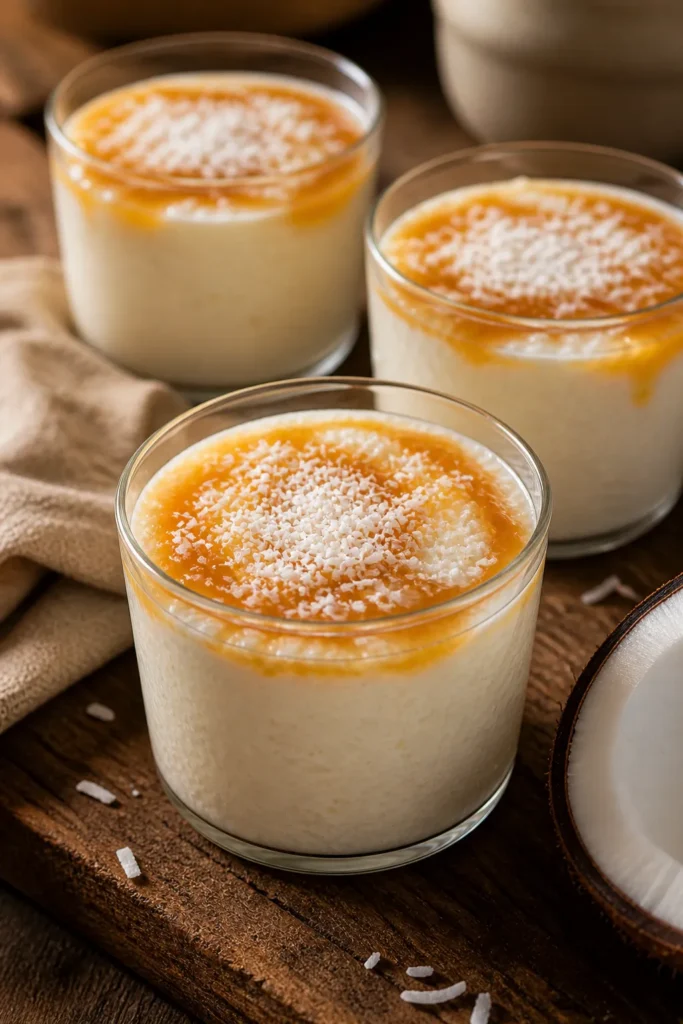 Mousse de coco em taças individuais