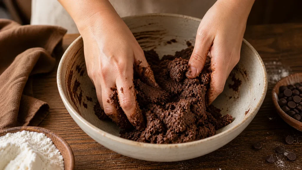  Massa de cookies sendo preparada