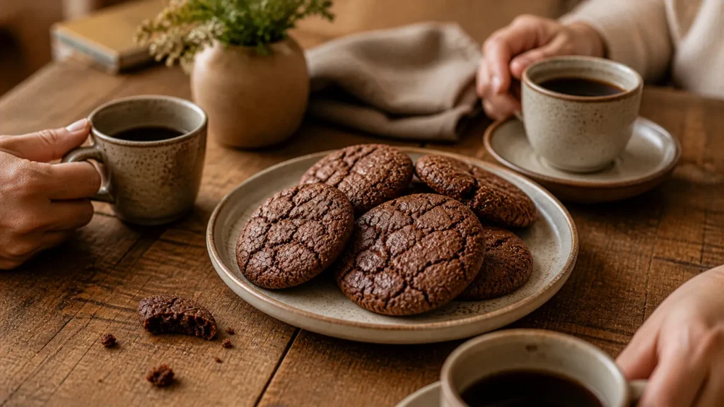 Cookies servidos com café