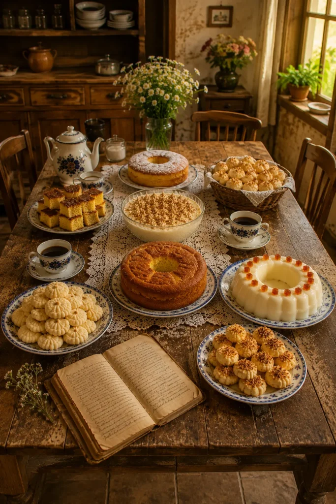 mesa de receitas antigas brasileiras centralizada