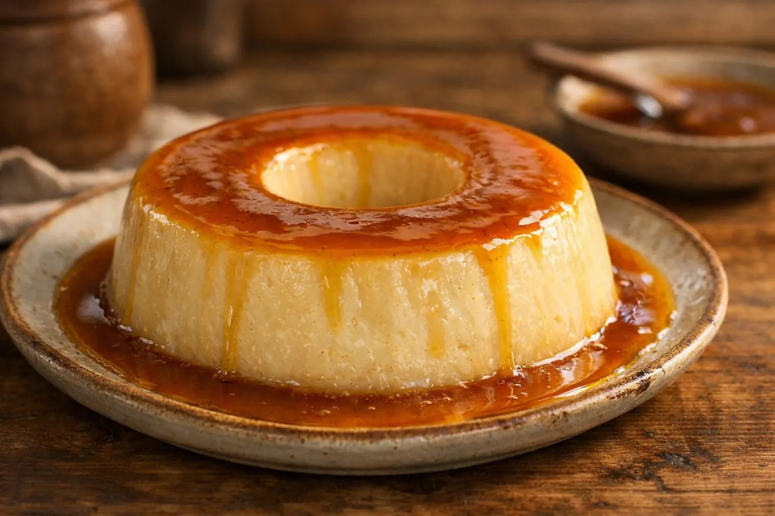 pudim de leite de coco cremoso desenformado