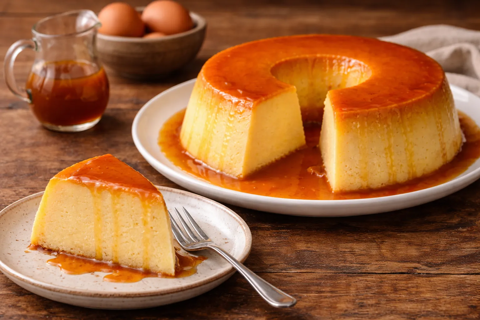pudim de queijo com calda caramelizada